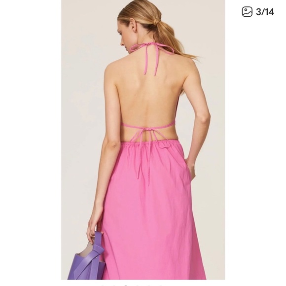 STAUD Apfel Cutout Maxi Dress - Pink Size M - Picture 4 of 11